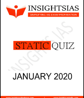 Insights IAS Insta Static Quiz Monthly Compilation January 2020 Printed Notes English Medium