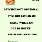 Vajiram & Ravi Psychology Optional Paper I+II Handwritten Class Notes By Mukul Pathak Sir English Medium 2019