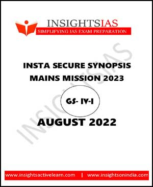 Insights IAS Mains Secure Synopsis August Printed Notes 2022 English Medium 