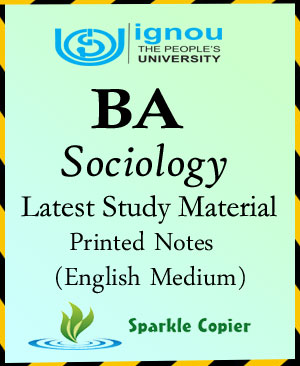 IGNOU BA Sociology Optional Latest Study Material Printed Notes English Medium