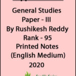 Toppers Notes General Studies Paper-III By Rushikesh Reddy Rank - 95 Printed Notes English Medium 2020