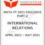 Insights Ias Pt Exclusive Part-2 International Relations 2021 Printed Notes English Medium