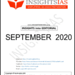 Insightsonindia IAS Monthly Editorial Printed Notes September 2020 English Medium