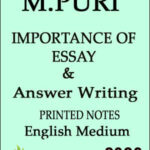 Importance Of Essay & Answer Writting By M. Puri Sir Printed Notes English Medium 2023