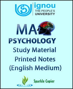 IGNOU MA Psychology Study Material Printed Notes English Medium - With Spiral