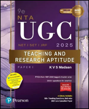 NTA UGC  NETSETJRF Teaching and Research Aptitude Paper 1 Pearson By K V S Madaan