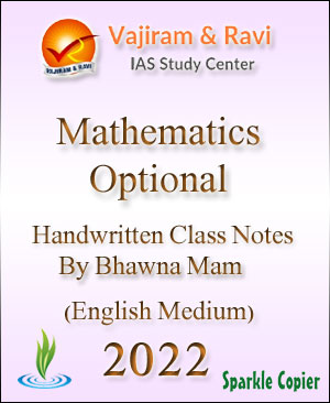 Vajiram & Ravi Mathematics Optional Study Material By Bhawna Mam Class Note English Medium 2022