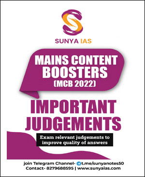 Sunya IAS Important Judgements Mains Content Boosters Printed Notes English Medium 2022 (Xerox)