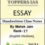 Topper IAS Essay Class Notes By Mehak Jain Rank-17 English Medium 2021