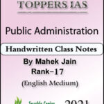 Topper IAS Public Administration Class Notes By Mehak Jain Rank-17 English Medium 2021