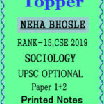 Toppers CSE 2019 Neha Bhosle Rank-15 Sociology Optional Printed Notes English Medium
