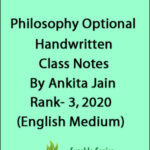 Topper's Notes Philosophy Optional Handwritten Class Notes By Ankita Jain Rank- 3, 2020 English Medium