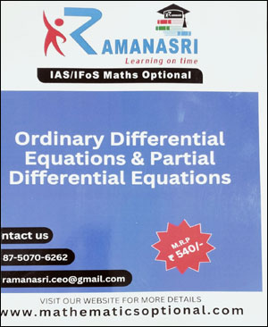Ramanasri  IAS/ IFoS Maths & Mathematics Optional Notes  Ordinary Differential Equations & Partial Differential Equations English Medium