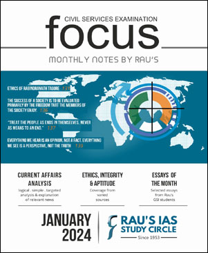 Rau’s IAS Focus Monthly Magazine January 2024 English Medium (XEROX)