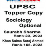 GS Score Ias  Topper Copy  Sociology Optional  By Saurabh Sharma Air- 23 & Khan Samia Seraj Ahmed Air 165, 2023
