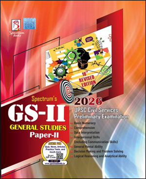 Spectrum General Studies 16th Revised Edition Paper-II English Medium 2026