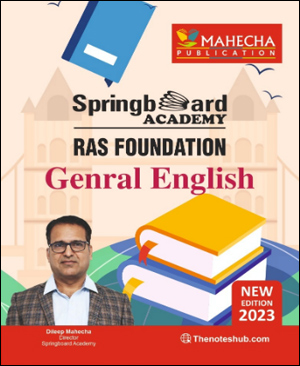 Mahecha Publication Ras (Rajasthan) Foundation General English Springboard Academy New Edition 2023 Class Notes Original Book English Medium
