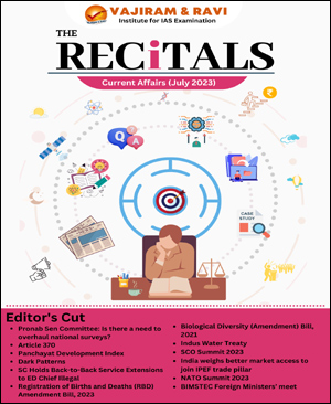 Vajiram & Ravi The Recitals July Monthly Current Affairs Magazine English Medium 2023
