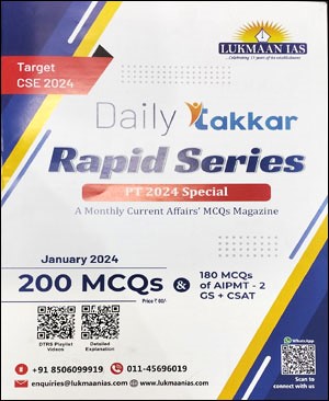 Lukmaan Ias Target CSE 2024 Daily Takkar Rapid Series (January Month-2024) English Medium Original Book