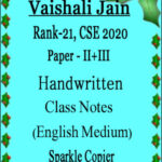 Vaishali Jain Rank-21, CSE 2020 Paper-II + III Handritten Class Notes English Medium