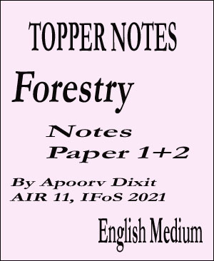 By Apoorv Dixit Topper Notes Forestry Notes Paper 1+2 AIR 11, IFoS 2021 English Medium