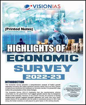 Vision Ias Highlights Of Economic Survey 2022-2023 Printed Notes English Medium