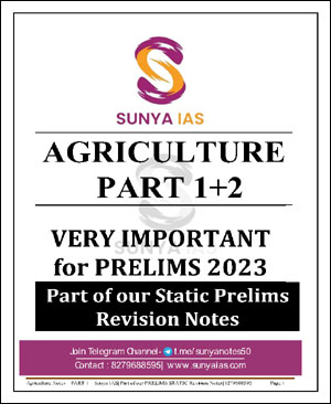 Sunya IAS Agriculture Part I+II Very Important For Prelims 2023 Part Of Our Static Prelims Revision Notes English Medium