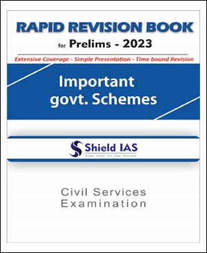 Shield IAS Important Govt. Schemes Rapid Revision Book English Medium B/W Printed Notes 2023
