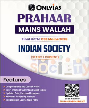Indian Society Only Ias Prahaar Mains Wallah Static + Current 2026 English Medium