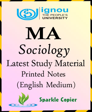 IGNOU MA Sociology Optional Latest Study Material Printed Notes English Medium - With Spiral