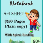 Notebook A-4 Sheet 250 Pages Plain Copy With Spiral