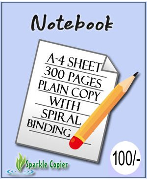 Notebook A-4 Sheet 300 Pages Plain Copy With Spiral