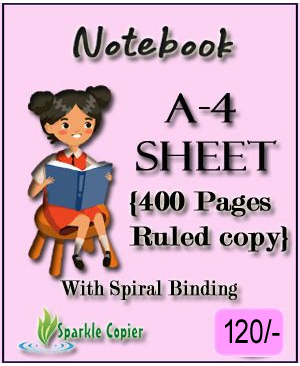 Notebook A-4 Sheet 400 Pages Ruled Copy With Spiral