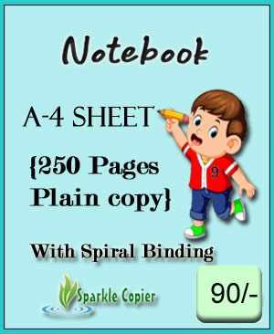 Notebook A-4 Sheet 250 Pages Plain Copy With Spiral