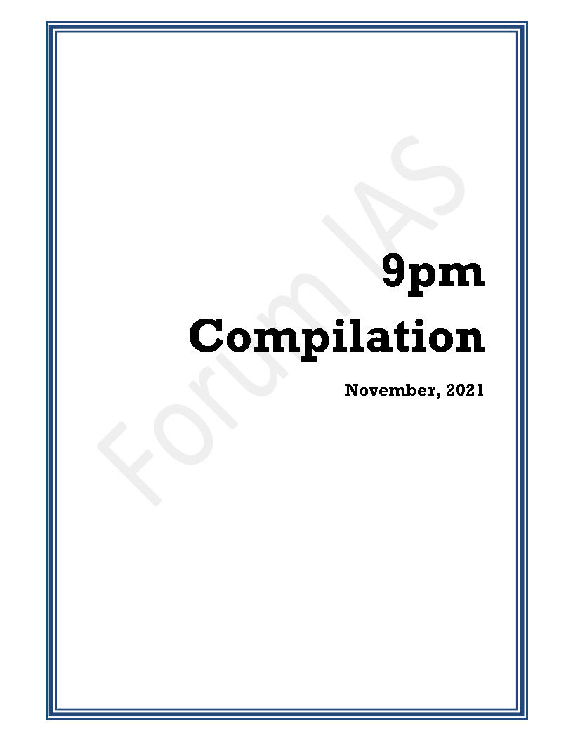 Forum Ias 9pm Compilation For The Month of November 2021  English Medium
