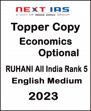 Next Ias  Topper Copy  Economics Optional By Ruhani Rank 5, 2023  English Medium