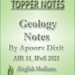 Topper Notes Upsc Geology Notes By Apoorv Dixit Rank 11, IFoS 2021 English Medium