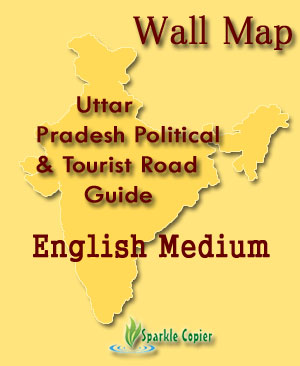 Uttar Pradesh Political & Tourist Road Guide Wall Map English Medium