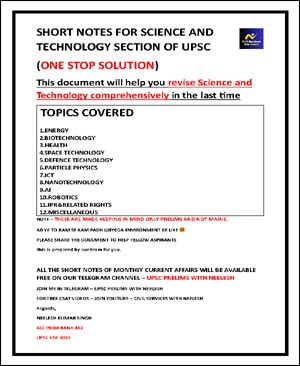 Neelesh Science & Technology Short Notes for UPSC | One Stop Solution | Complete Last Minute Revision
