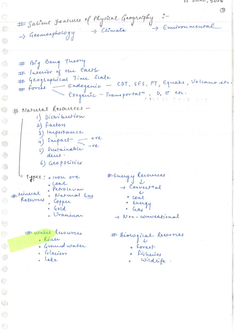 Forum_Ias_UPPSC_Samgrah_Handwritten_Class_Notes_Geography_Pre_Cum_Page3