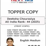 NEXT IAS Topper Copy 2026 by Deeksha Chourasiya (AIR 44 UPSC CSE 2025) | GS I, GS II, GS III & GS IV Test Copies | English Medium