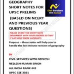 Civil Services with Neelesh Geography Short Notes for UPSC Prelims | Based on NCERT & Previous Year Questions