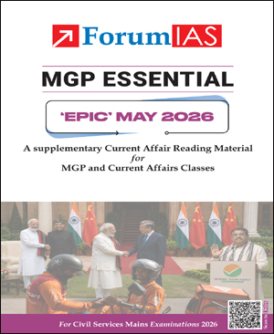 Forum IAS Monthly Prelims + Mains (MGP Essential) Epic Current Affairs May 2026 English Medium