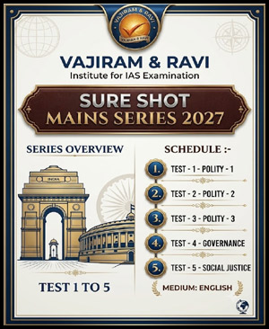 Vajiram & Ravi Sure Shot Mains Series 2027 Test 1 to 5 Schedule (ENG)